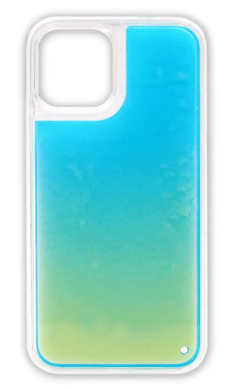 Cover-plate Liquid Neon Sand for iPhone 12/12 Pro Blue / White