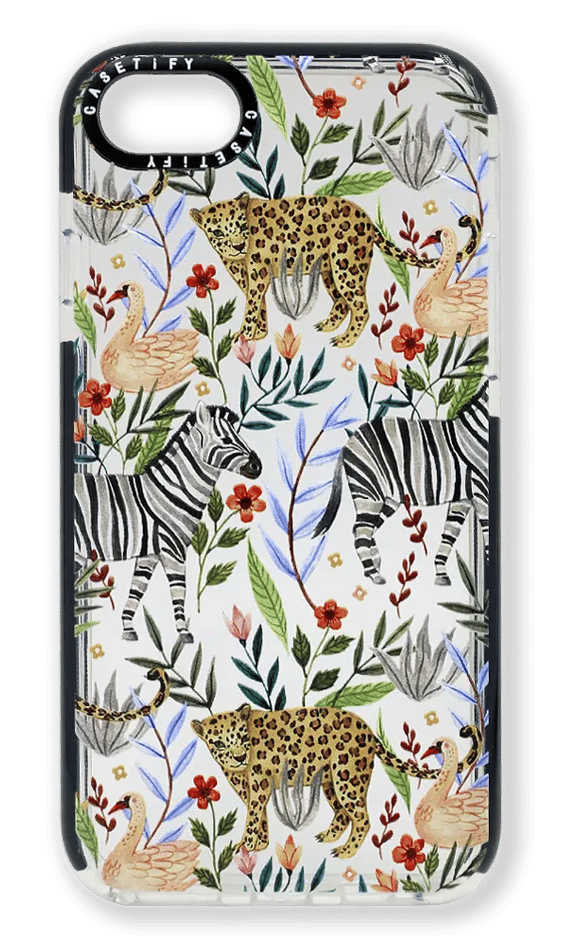 Silicone Print Border Wild case for iPhone SE2 / 8/7 Black