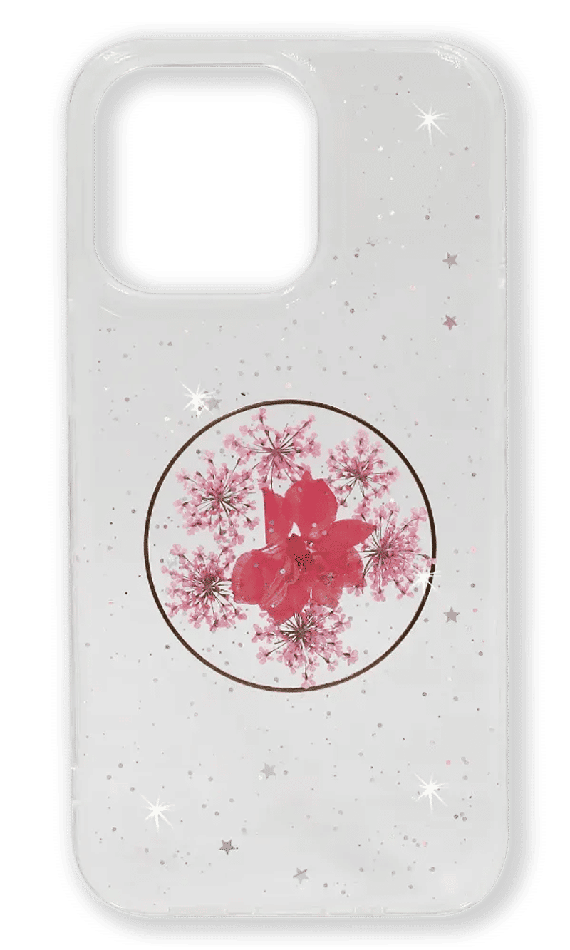 Чохол-накладка 3D Real Flowers Сircle для iPhone 13 Pro Max Transparent