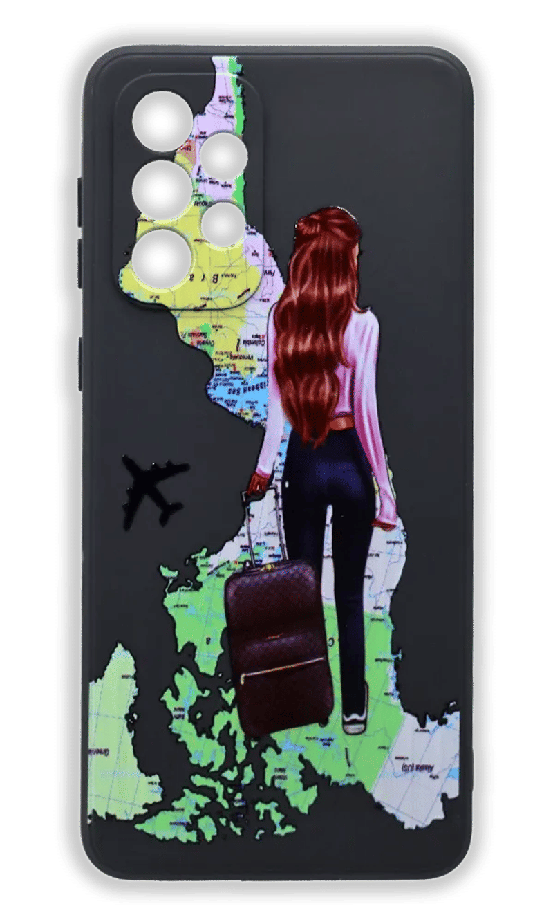 Чохол Molan Silicone Print для Samsung A33 SM-A336F Black/Girl 6