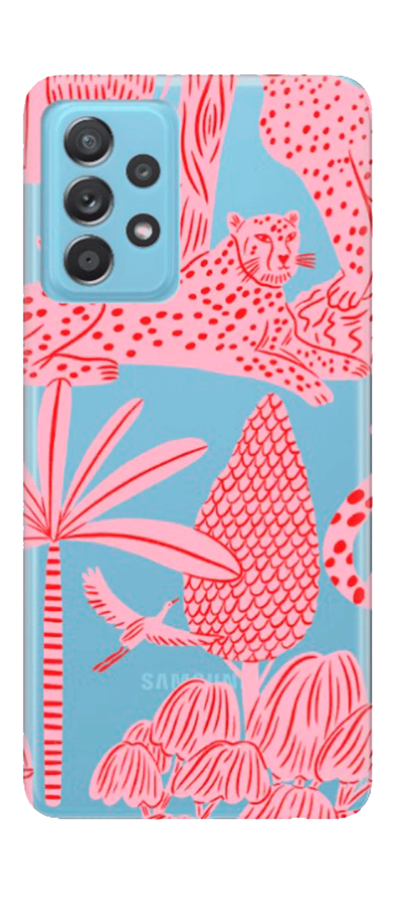 Cover silicone Touch Print for Samsung A52 A525F/A52 A526F Clear/Leopard Pink