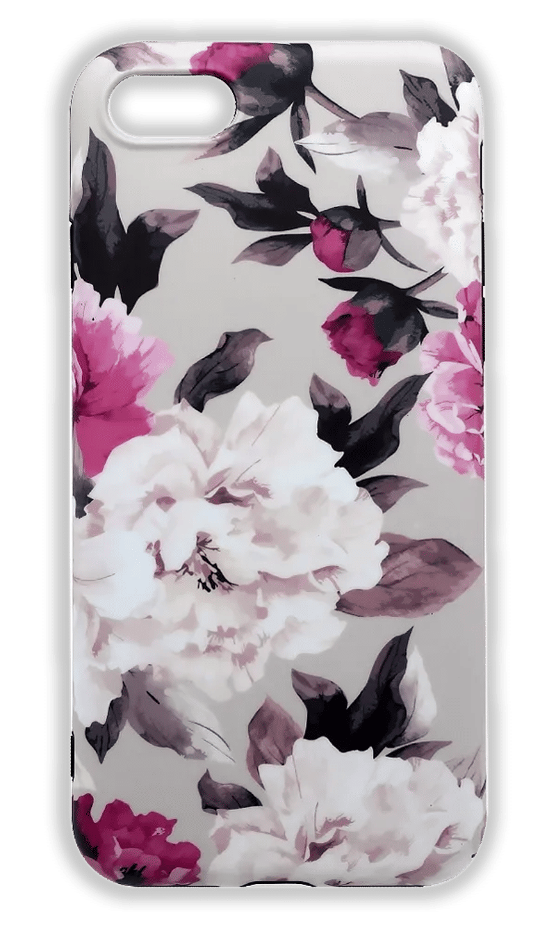 Чохол силіконовий Print Flowers для iPhone SE2 / 8 / 7 Pink