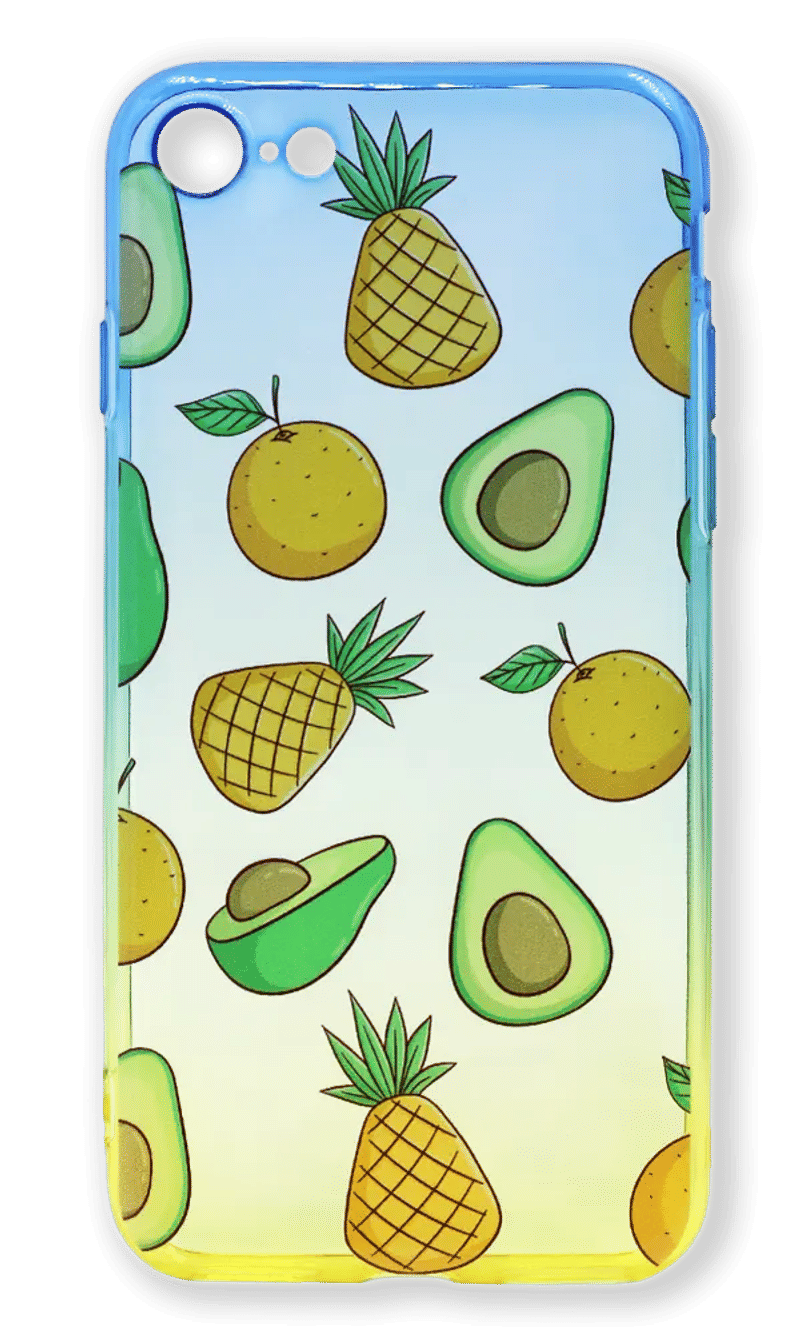 Silicone case Print Border Gradient for iPhone SE2 / 8 / 7 Fruit