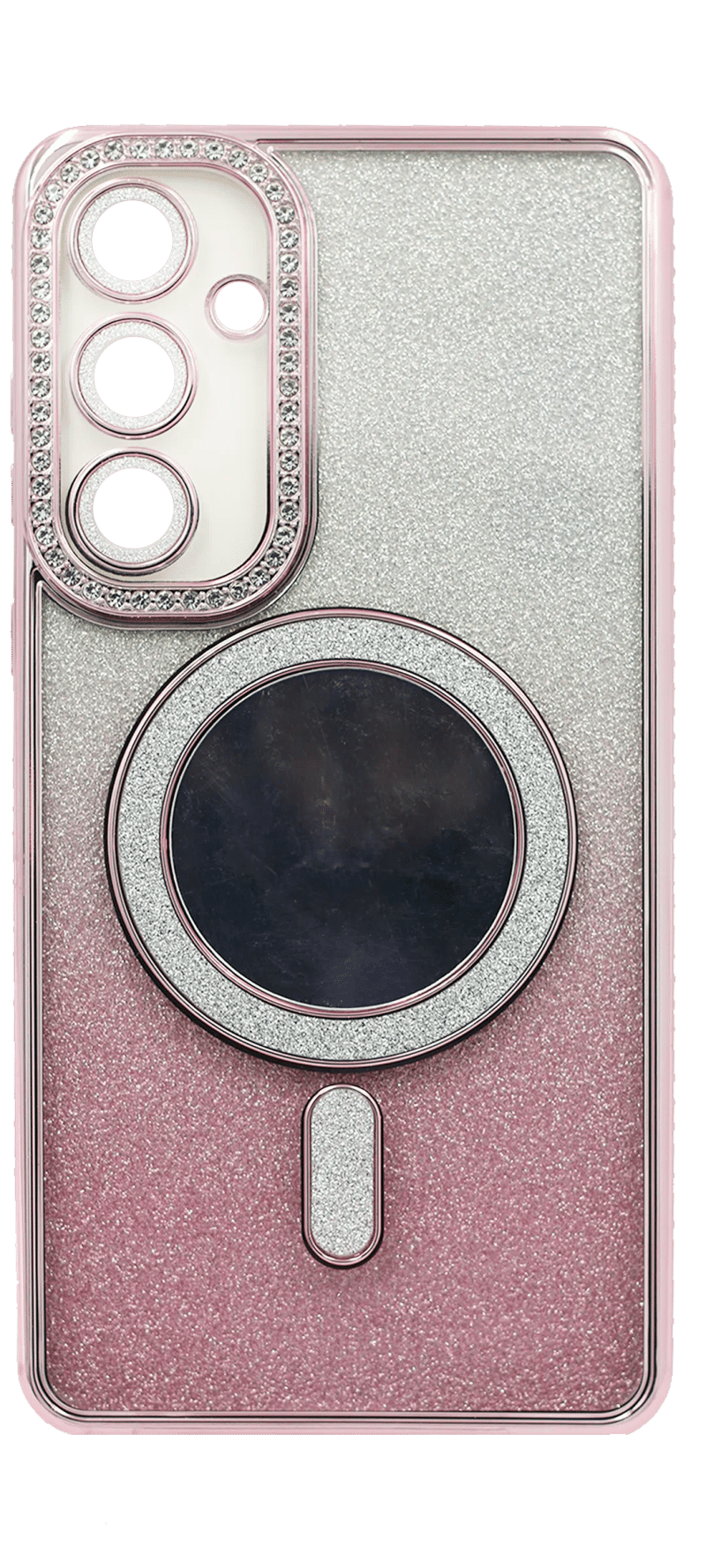 Чохол силіконовий Chrom Border Mirror Magsafe Samsung A05s SM-A057F Pink