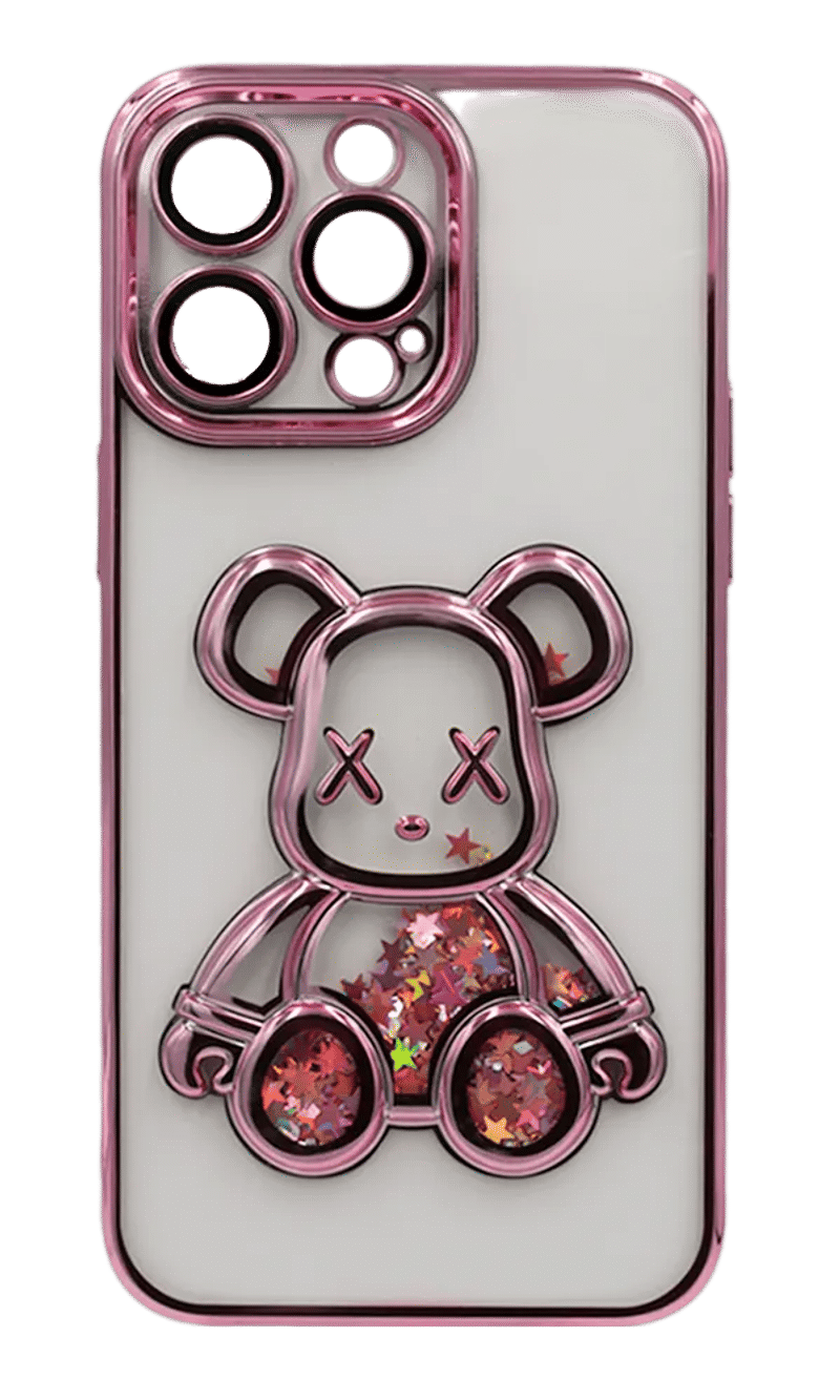 Чохол силіконовий Electroplating Liquid Bear для iPhone 15 Pro Max Rose Gold