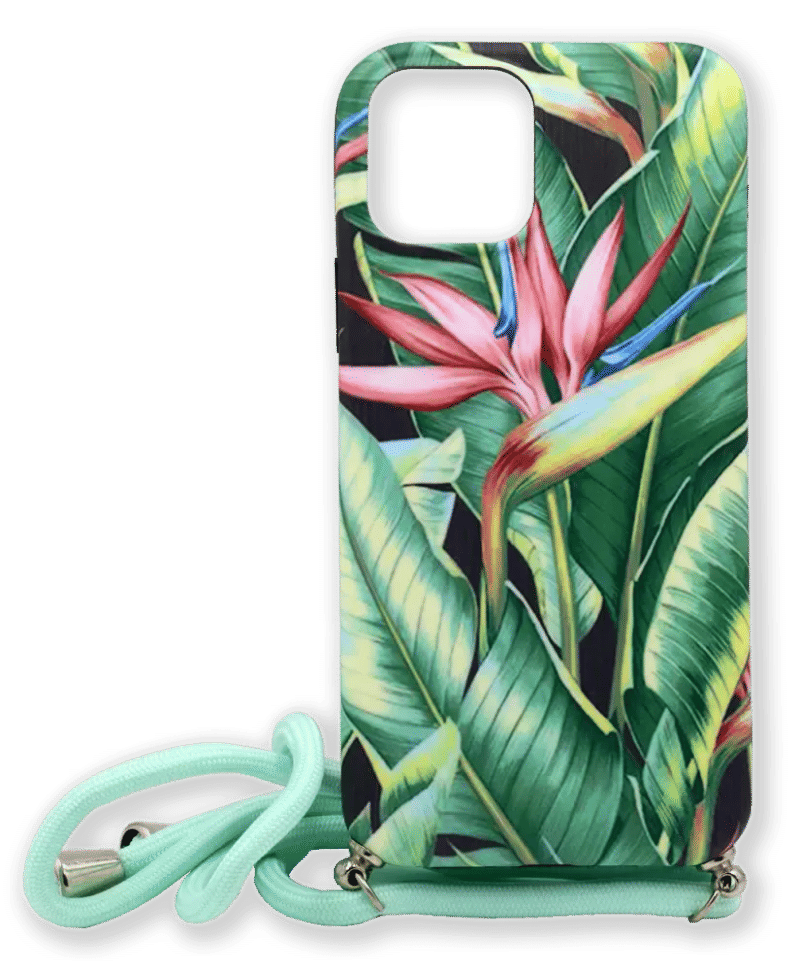 Silicone case Shoulder Strap Tropic for iPhone 12 Pro Max Green