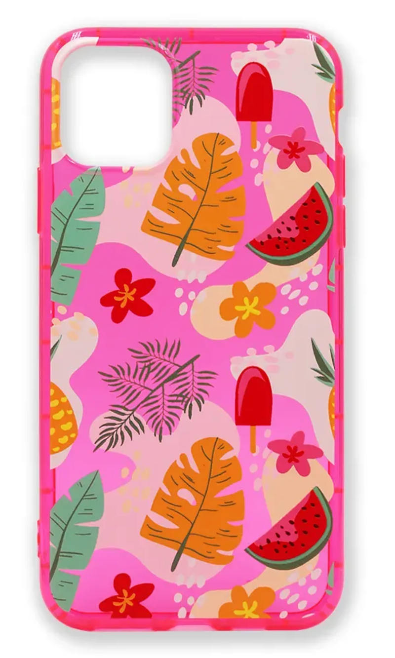Silicone Cover Print Summer Time Watermelon for the iPhone 12 Pro Max Pink