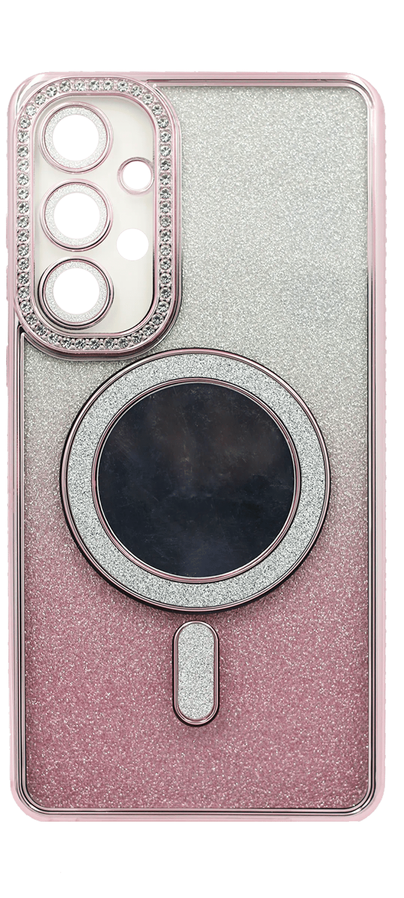 Чохол силіконовий Chrom Border Mirror Magsafe Samsung A13 SM-A135F Pink