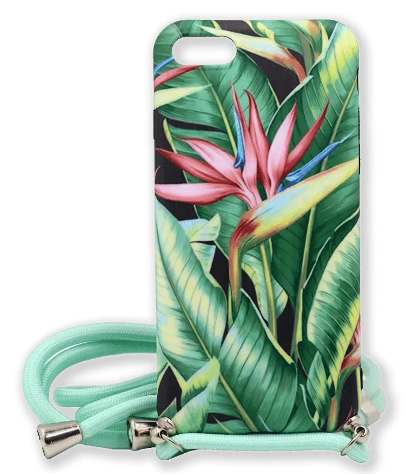 Silicone case Shoulder Strap Tropic for iPhone SE2 / 8/7 Green