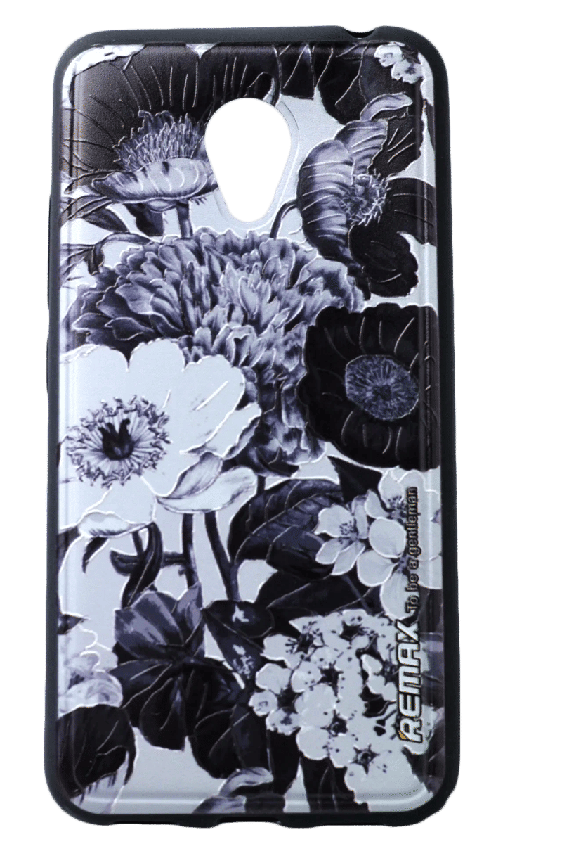 Чохол силіконовий Remax Print для Meizu M3 Mini / M3s Flowers Black & White