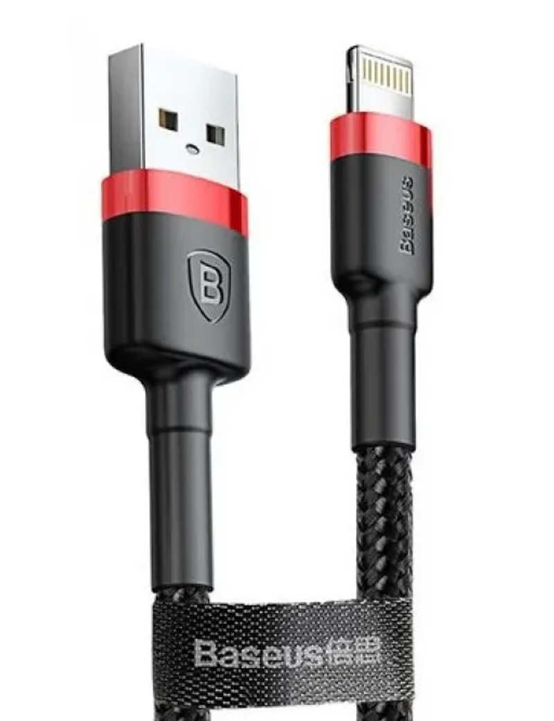 Cable 1m Baseus Cafule Lightning Black/Red (CALKLF-B19)