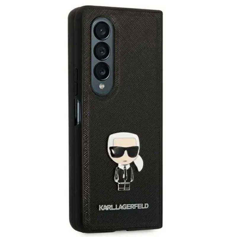 Karl Lagerfeld KLHCZFD4IKMSBK F936 Z Fold 4 black book Saffiano Ikonik Metal