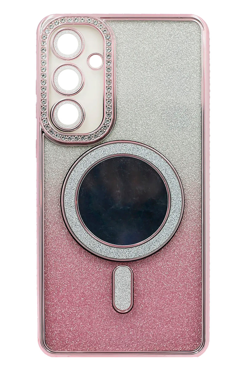 Чохол силіконовий Chrom Border Mirror Magsafe Samsung A17 Pink