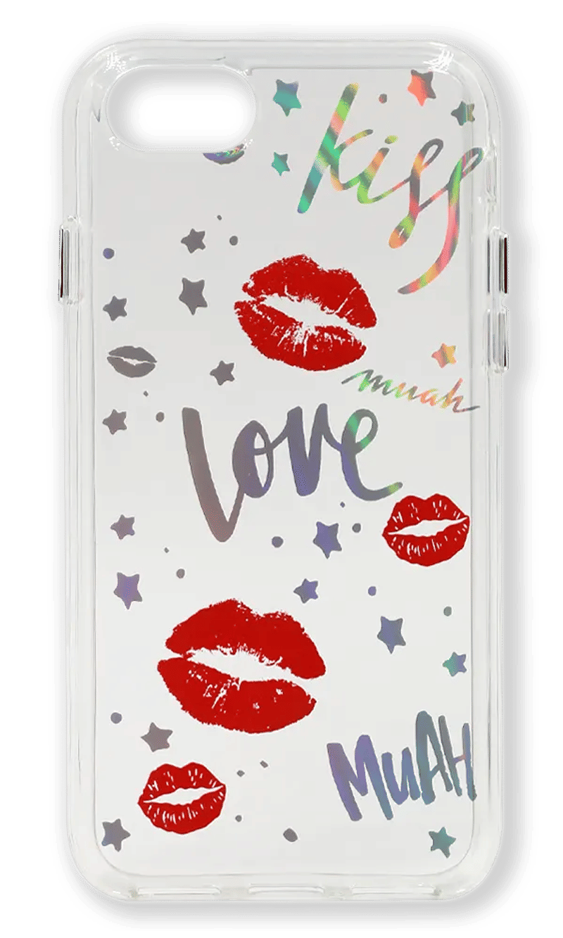 Cover-cover Print Kiss for iPhone SE2 / 8/7 Transparent