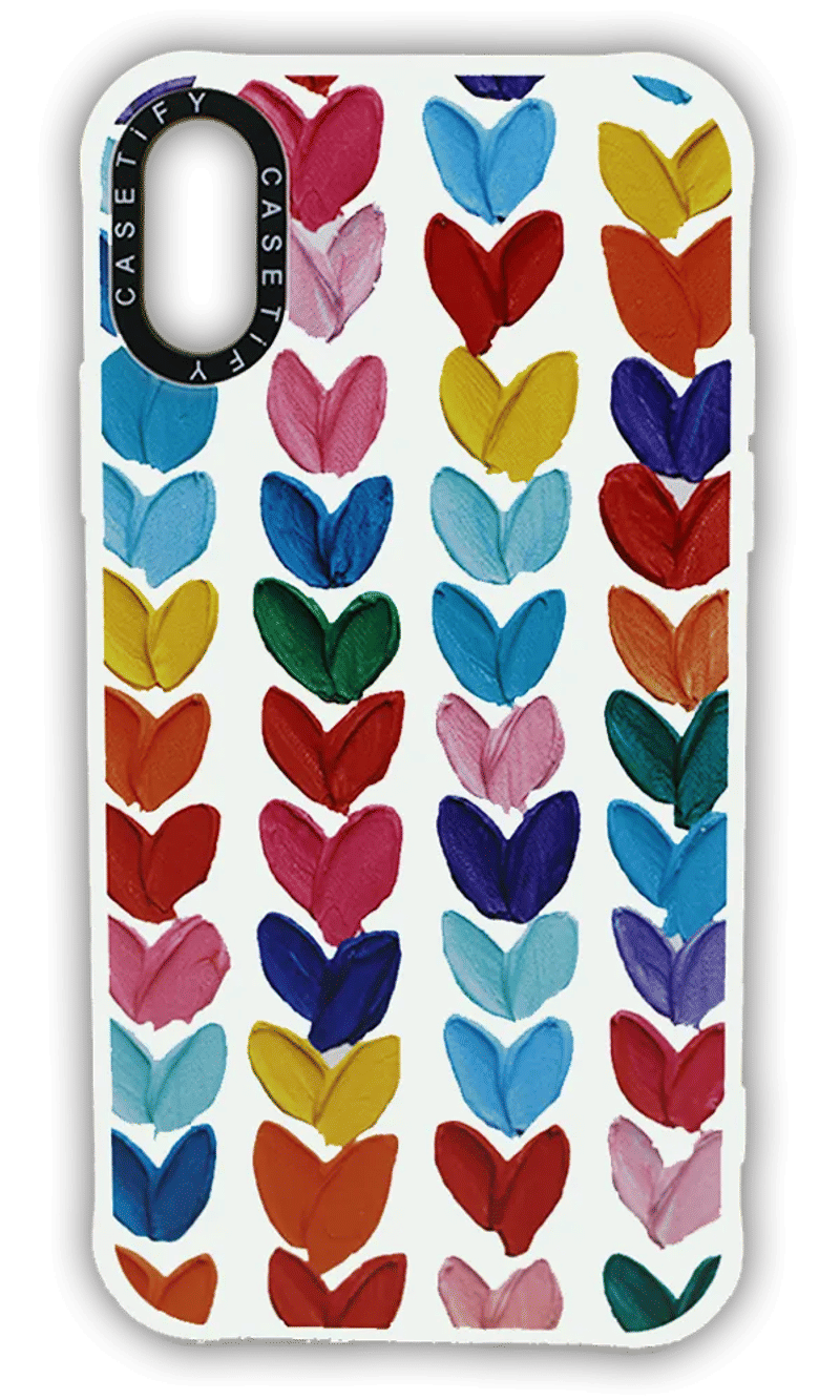 Чохол силіконовий Print Caseti Acrylic Heart для iPhone X / XS White
