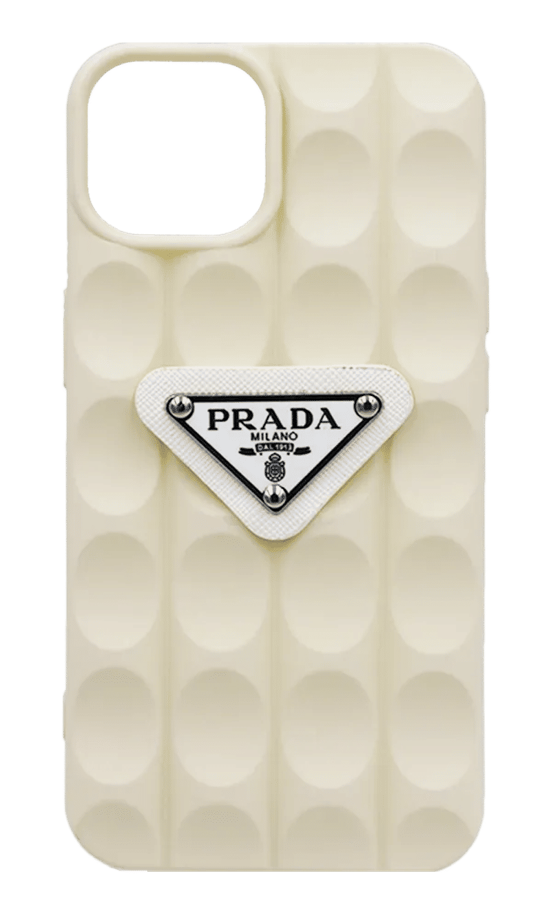 Case silicone Prada for iPhone 14 / 13 Beige