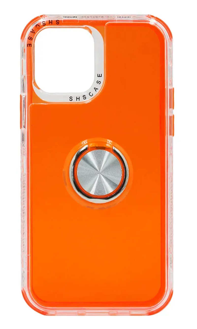 Silicone Case WS Shockproof Neon + Ring for iPhone Pro Max Orange 12