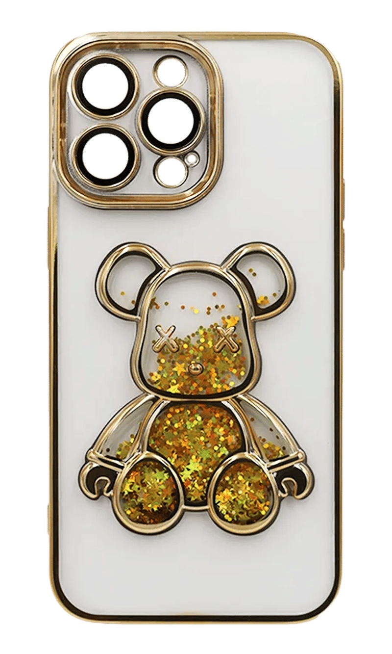 Чохол силіконовий Electroplating Liquid Bear для iPhone 14 Pro Max Gold