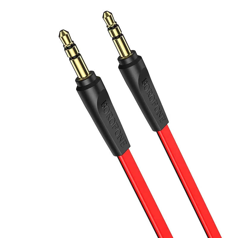 Cable AUX Male 3.5mm to Male 3.5mm 1m BOROFONE BL6 Black-red