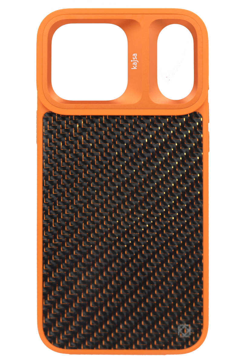 Kajsa Carbon Fiber MagSafe B-Ring Case for iPhone 17 Pro Max Orange 3MS-CF-I17P6.9-ORP-O