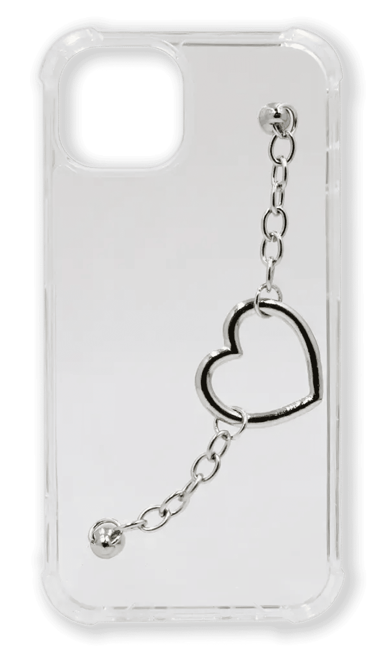 Cover silicone WS Clear Shockproof + Chain for iPhone 14 / 13 Transparent