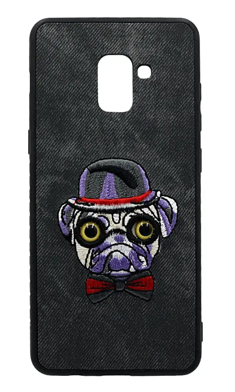 Чохол-накладка Animal Eyes для Samsung J4 2018 SM-J400F Textile Pug Grey