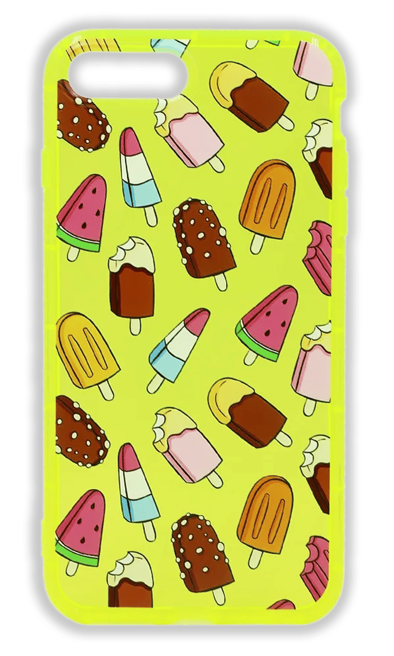 Silicone case Print Summer Time Ice Cream for iPhone 8/7 Plus Yellow