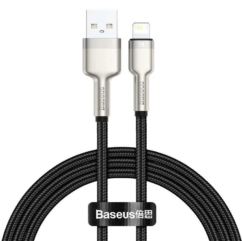 Cable 1m Baseus Cafule Cable Lightning Metal Black (CALJK-A01)