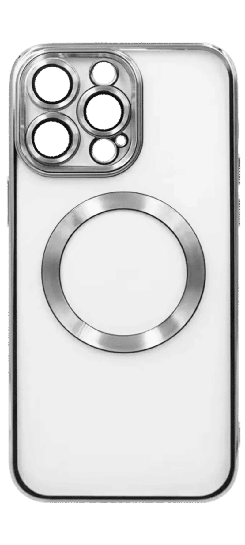Чохол силіконовий Electroplating Circle для iPhone 15 Pro Max Silver