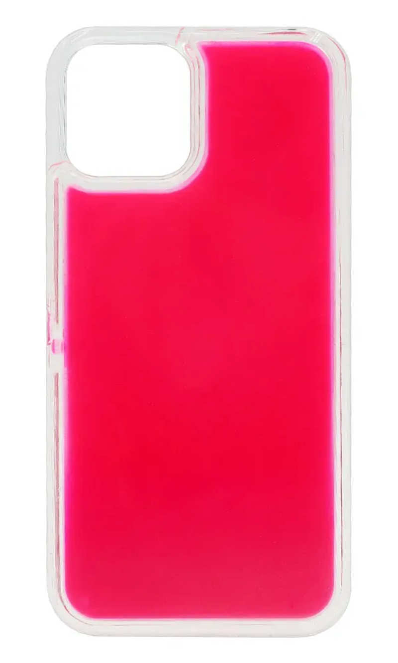 Cover-plate Liquid Neon Sand for iPhone 12 Pro Max Hot Pink