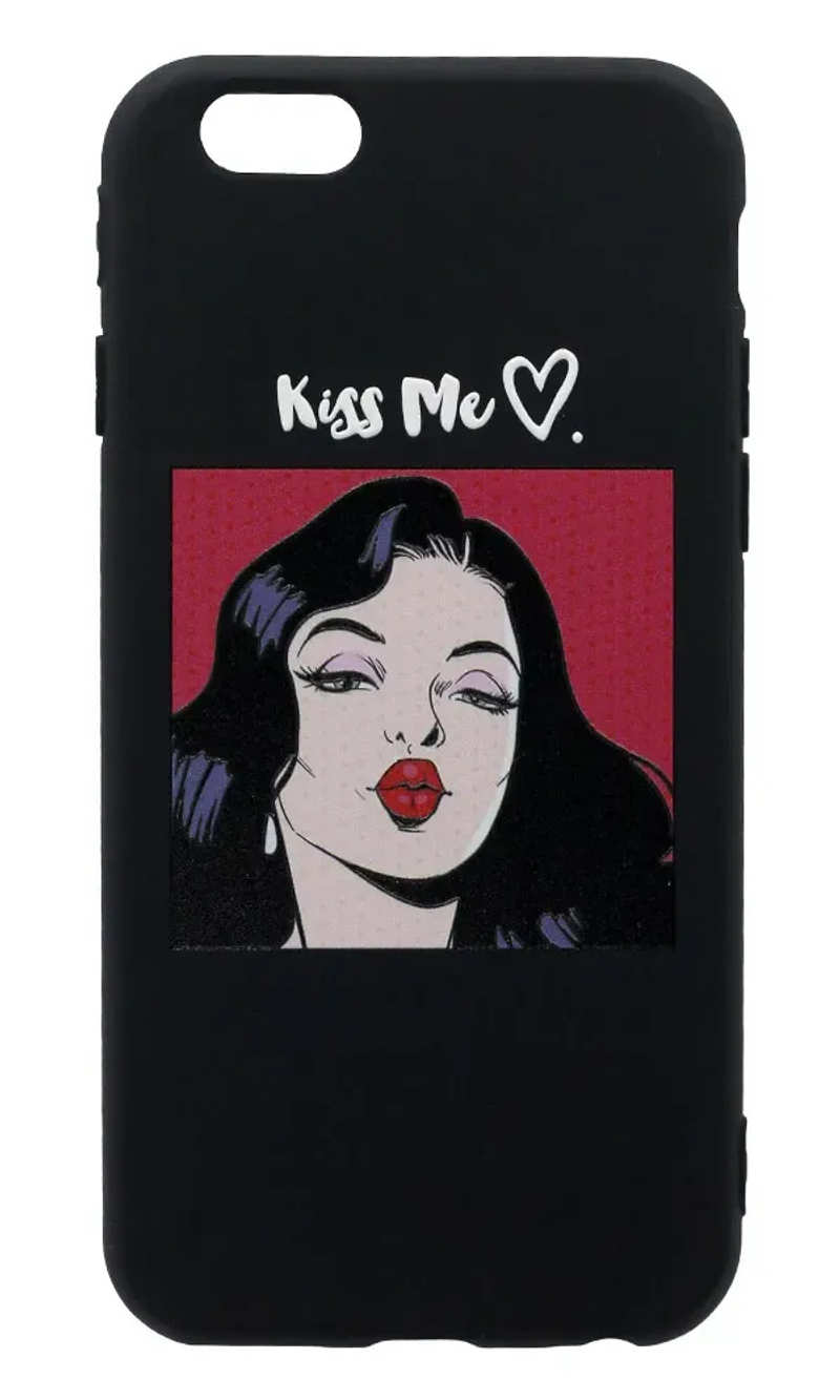 Чохол силіконовий Print Kiss Me для iPhone 6 Black