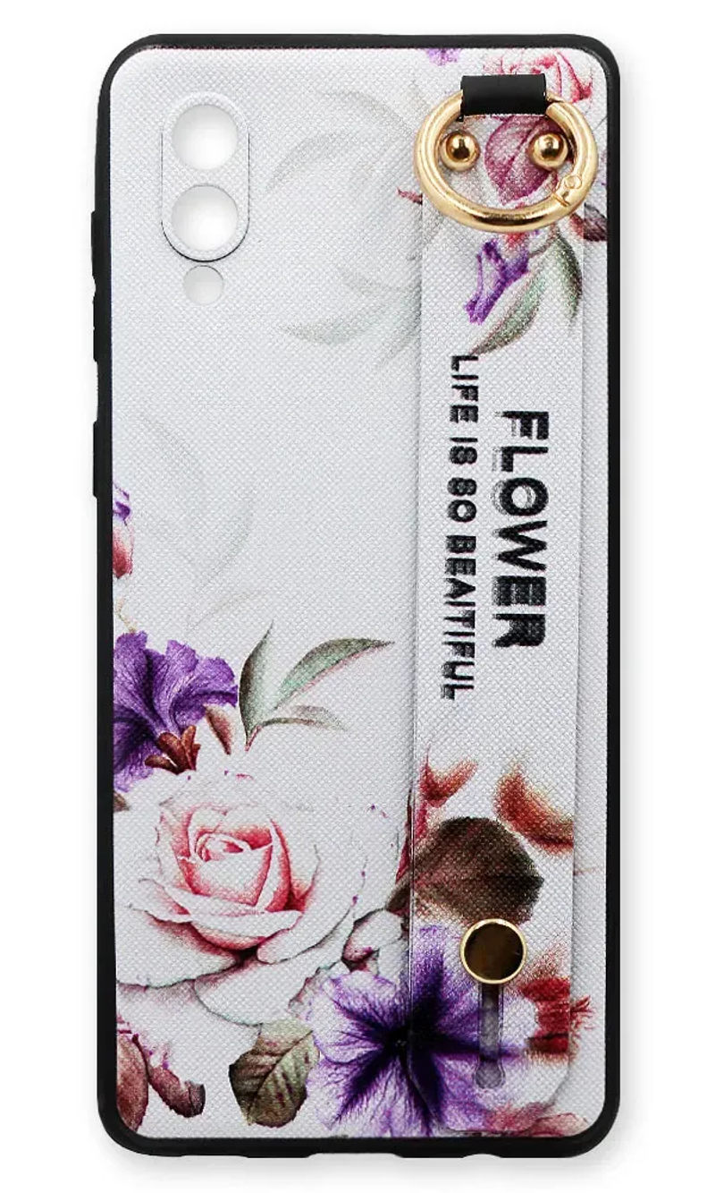 Чохол силіконовий Wristband Print для Samsung A02 SM-A022G White Flowers