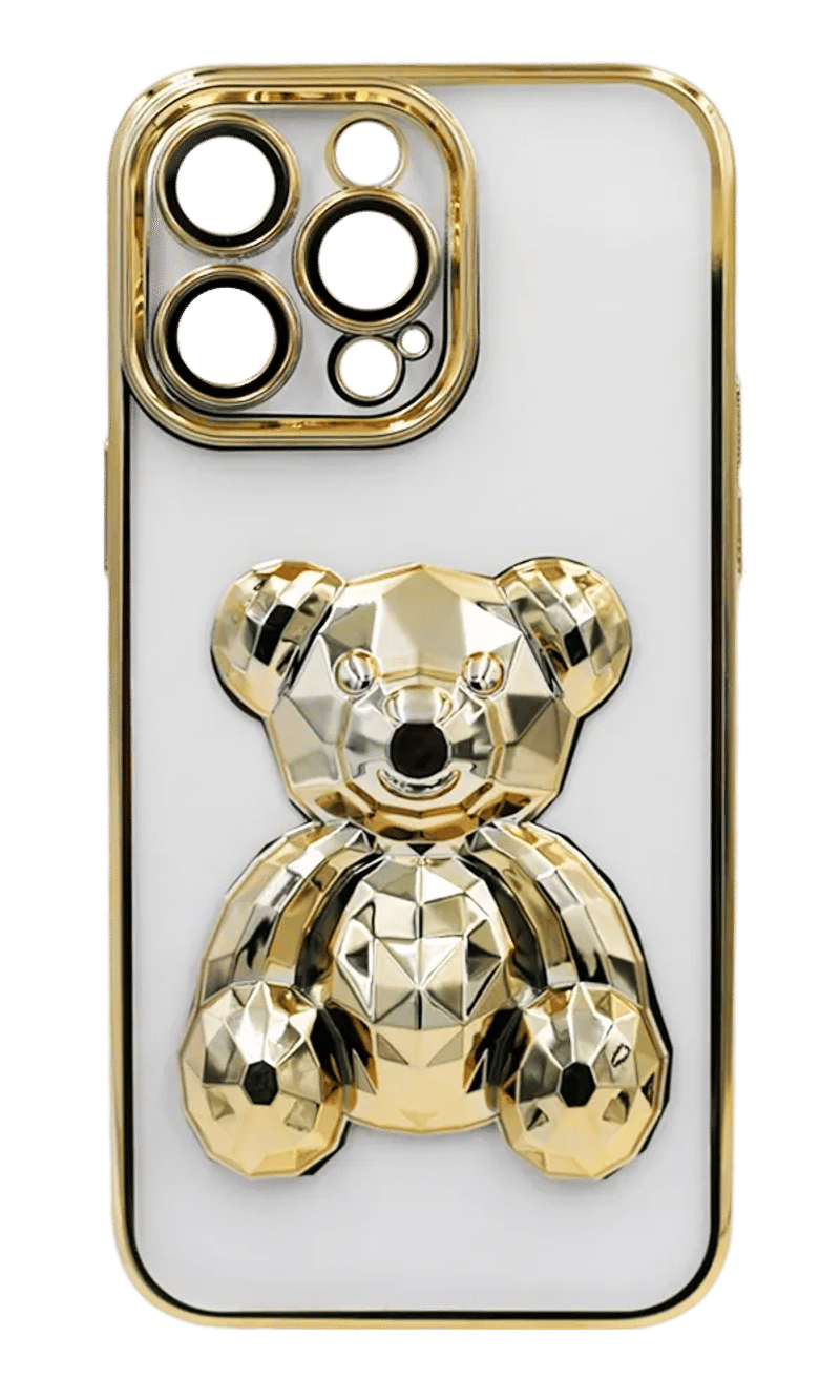 Чохол силіконовий Electroplating Bear для iPhone 14 Pro Gold