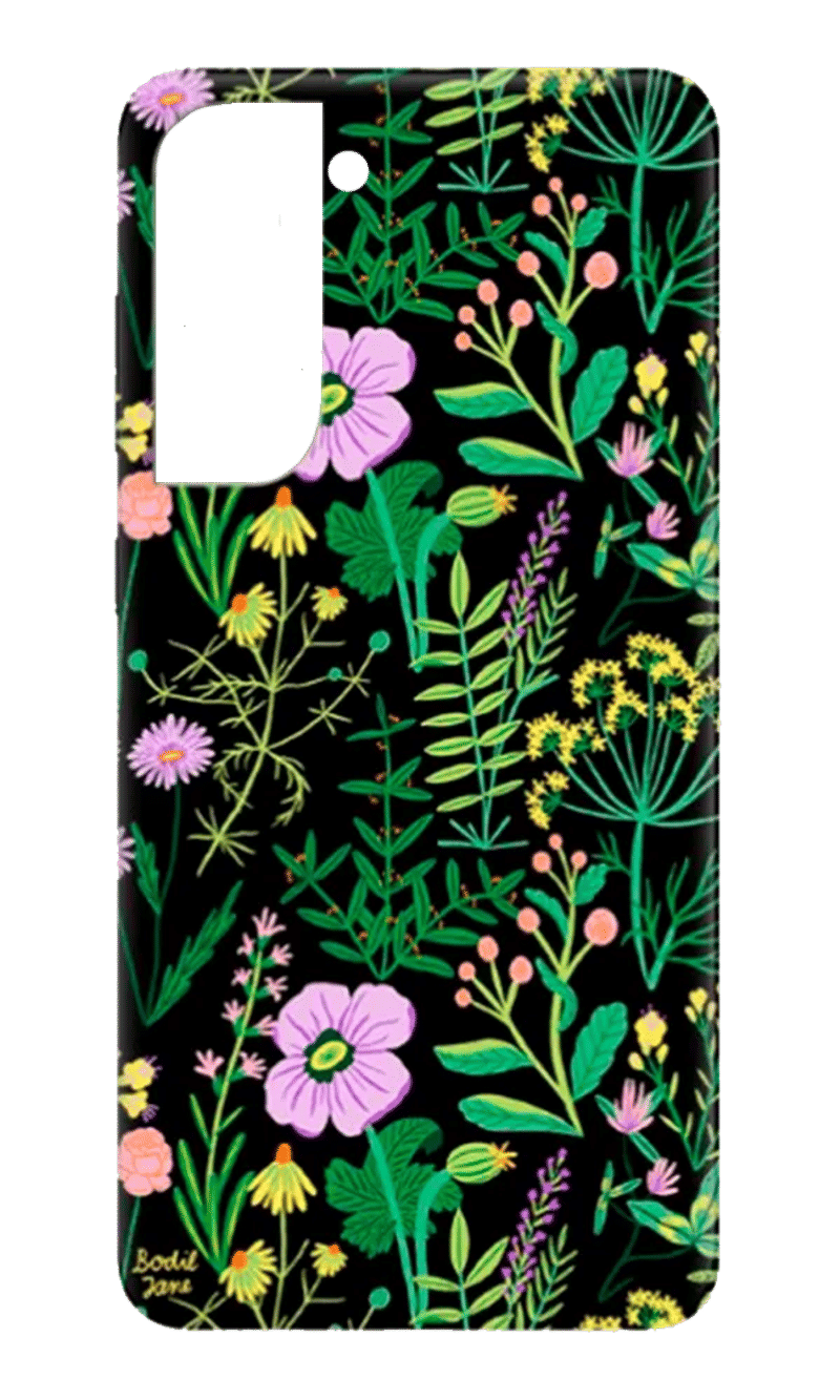 Чохол Molan Silicone Print для Samsung S21 FE SM-G990F Black/Flower 1