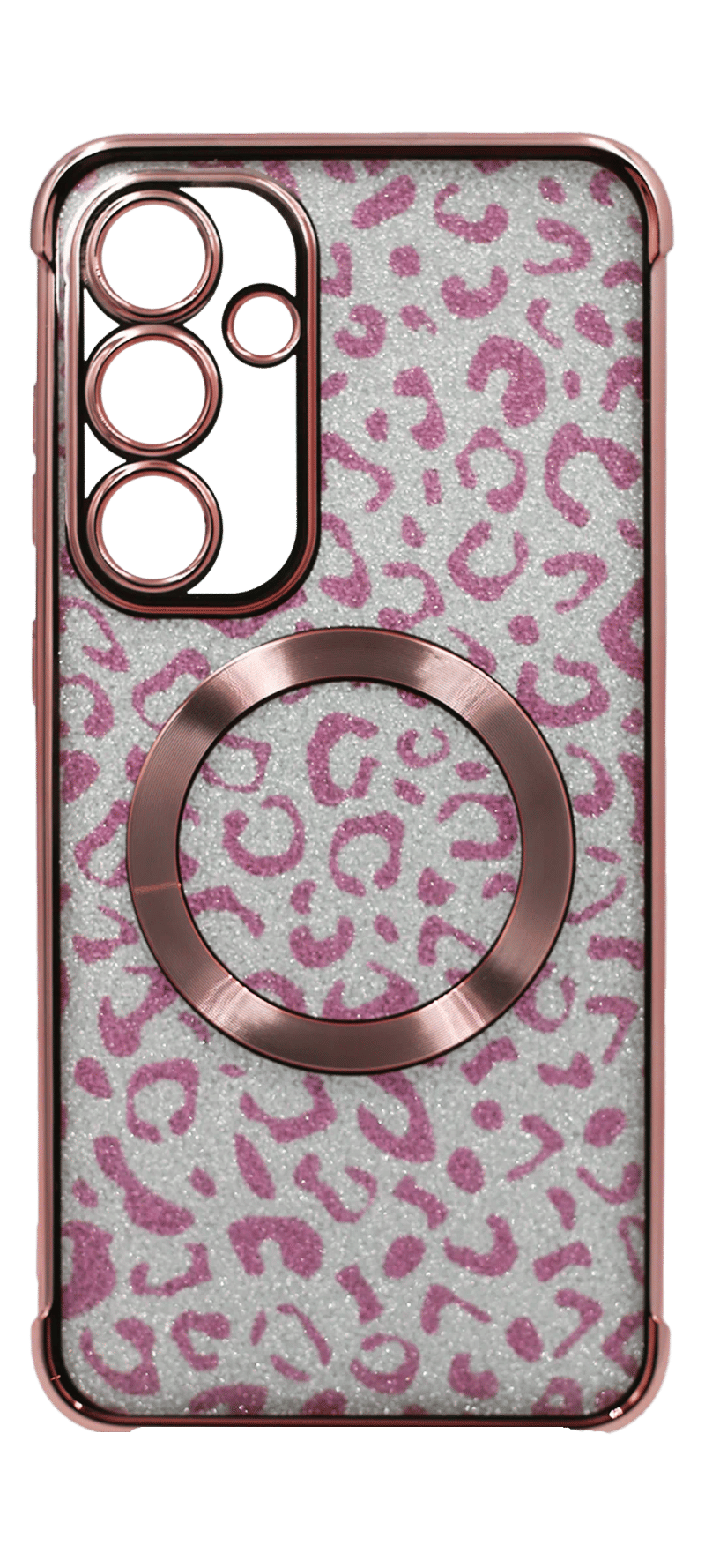 Silicone case Chrom Border Ring Leopard Samsung S25 Ultra Rose Gold