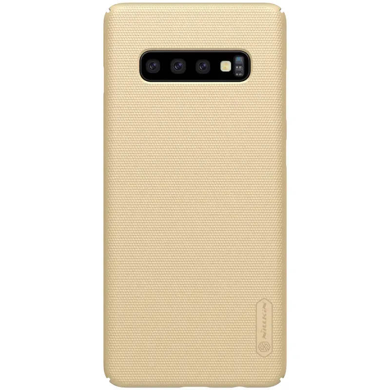 Чохол-накладка Nillkin Super Frosted Shield для Samsung S10 Gold + підставка