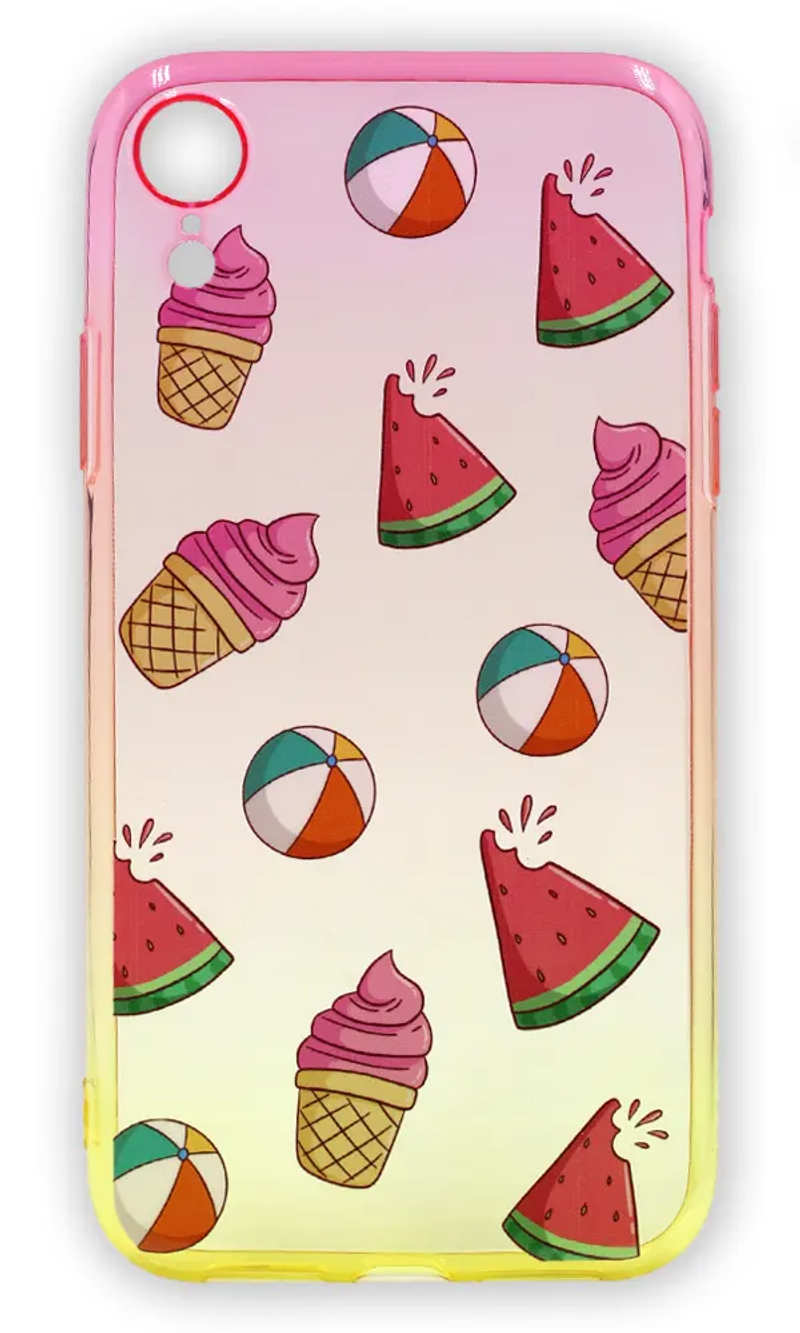 Чохол силіконовий Print Gradient Watermelon для iPhone XR Red/Yellow