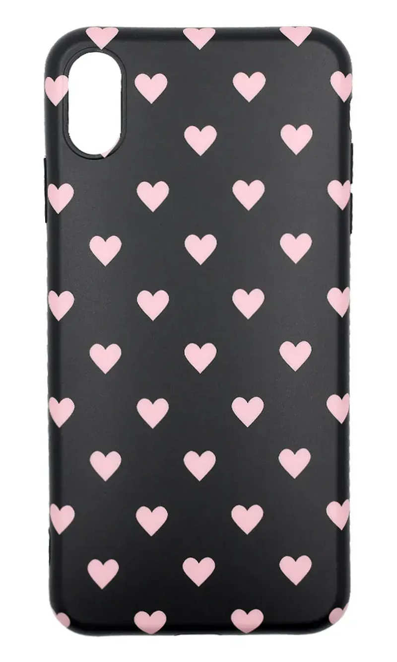 Чохол силіконовий Print Black Hearts для iPhone X / XS Black