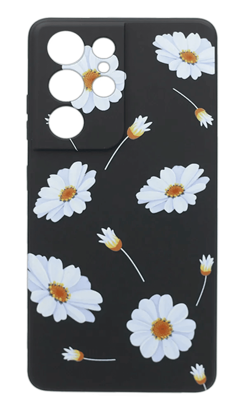 Чохол Molan Silicone Print для Samsung S21 Ultra SM-G998B Black/Chamomile