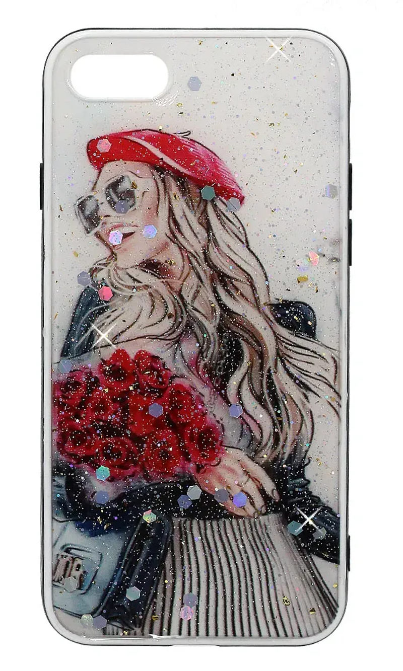 Чохол-накладка Smoll Sparkles для iPhone SE2 / 8 / 7 Girl Flowers