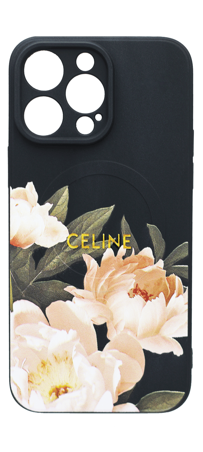 Чохол силіконовий Matte Soft Magsafe для iPhone 14 Pro Max Flower Black