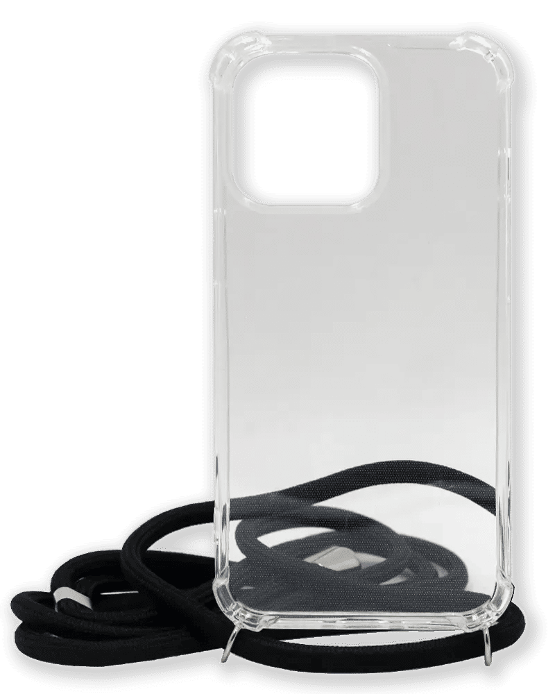 Чохол силіконовий WS Shoulder Strap для iPhone 13 Pro Max Transparent/Black
