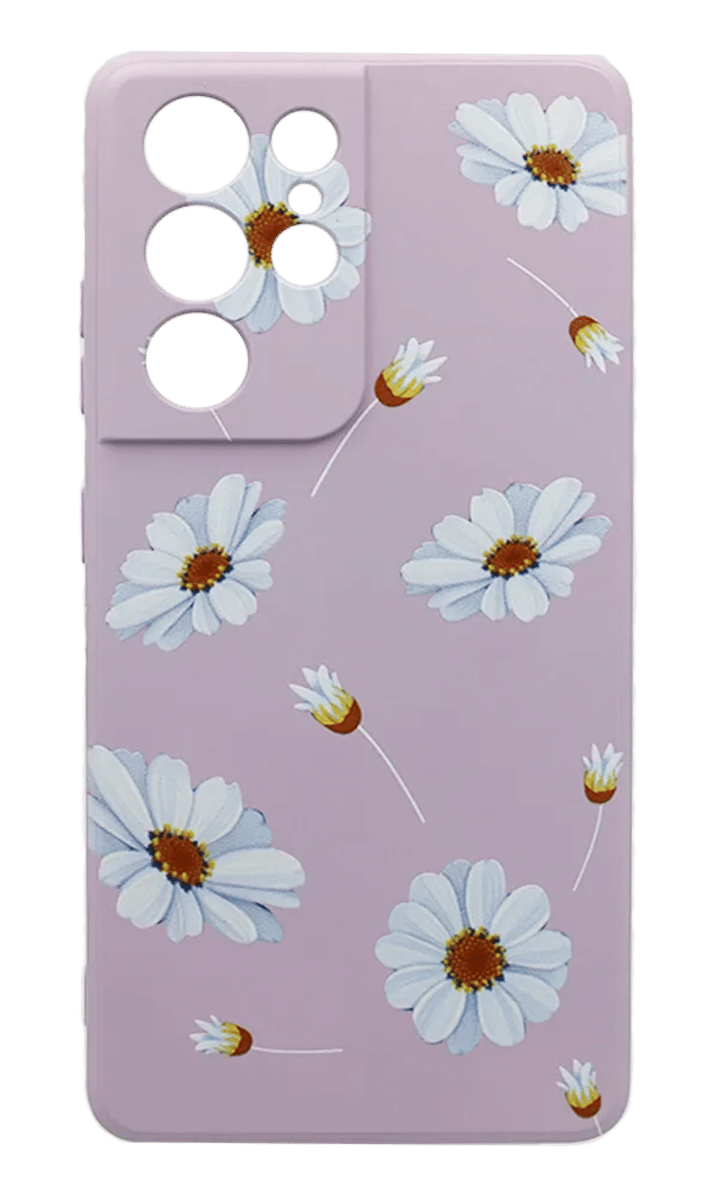 Чохол Molan Silicone Print для Samsung S21 Ultra SM-G998B Lilac/Chamomile