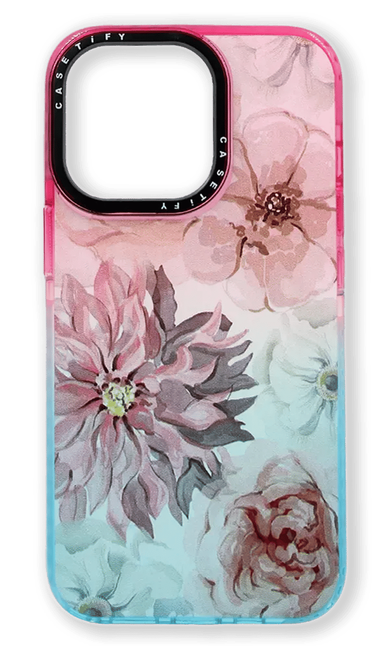 Чохол силіконовий Print Border Cute Flowers для iPhone 13 Pro Pink