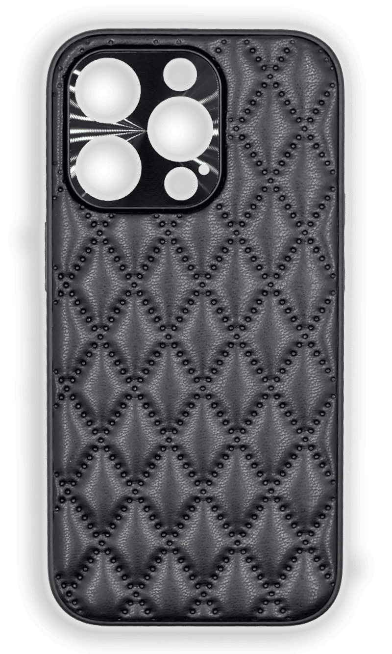Чохол-накладка Leather Romb для iPhone 14 Pro Max Black