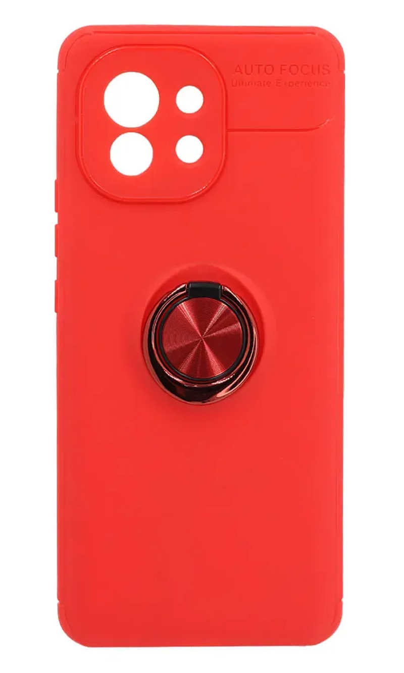 Чохол силіконовий Autofocus Ring Holder для Xiaomi Mi 11 Red