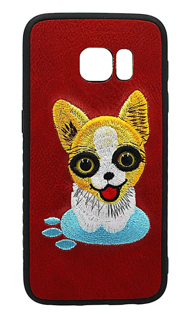 Case-pad Animal Eyes for Samsung S7 SM-G930F Leather Fox Red