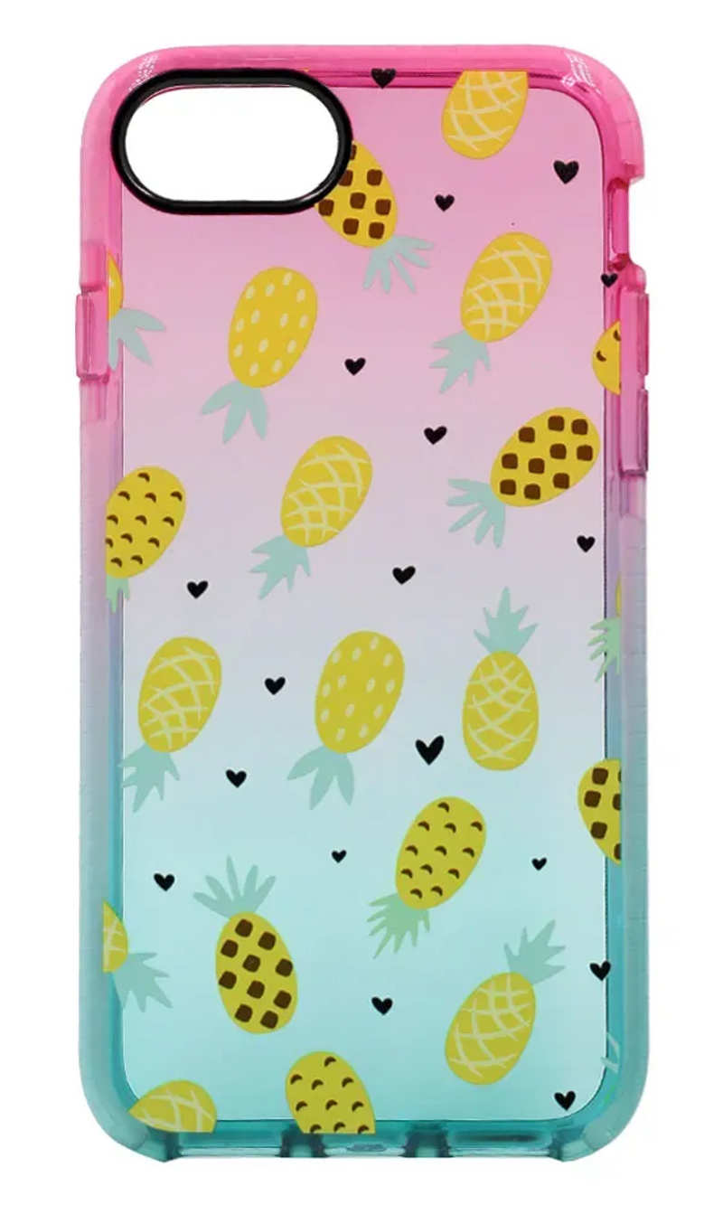 Silicone Cover Print Border Gradient for iPhone SE2 / 8/7 Pineapple