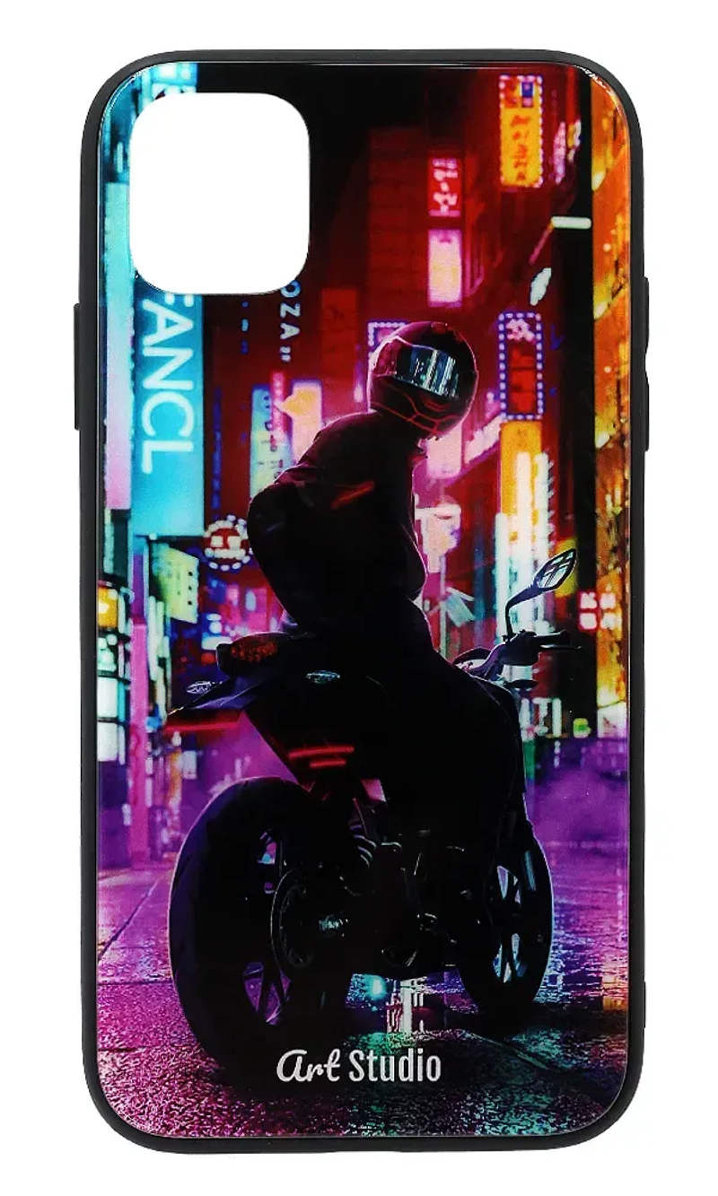 Чохол-накладка Glass Print Moto Lights для iPhone 11 Pro Max Violet