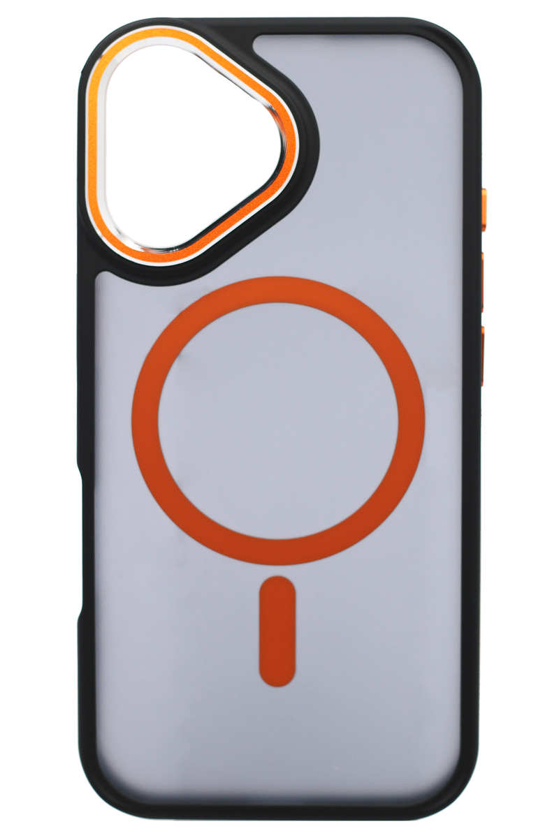 Чохол-накладка Matt Metal Magsafe для iPhone 17 Black/Orange